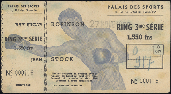 Ticket to Robinson-Stock fight at Palais des Sports